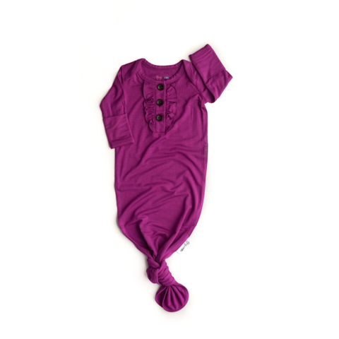 Isla Knotted Ruffle Button Gown  - Doodlebug's Children's Boutique