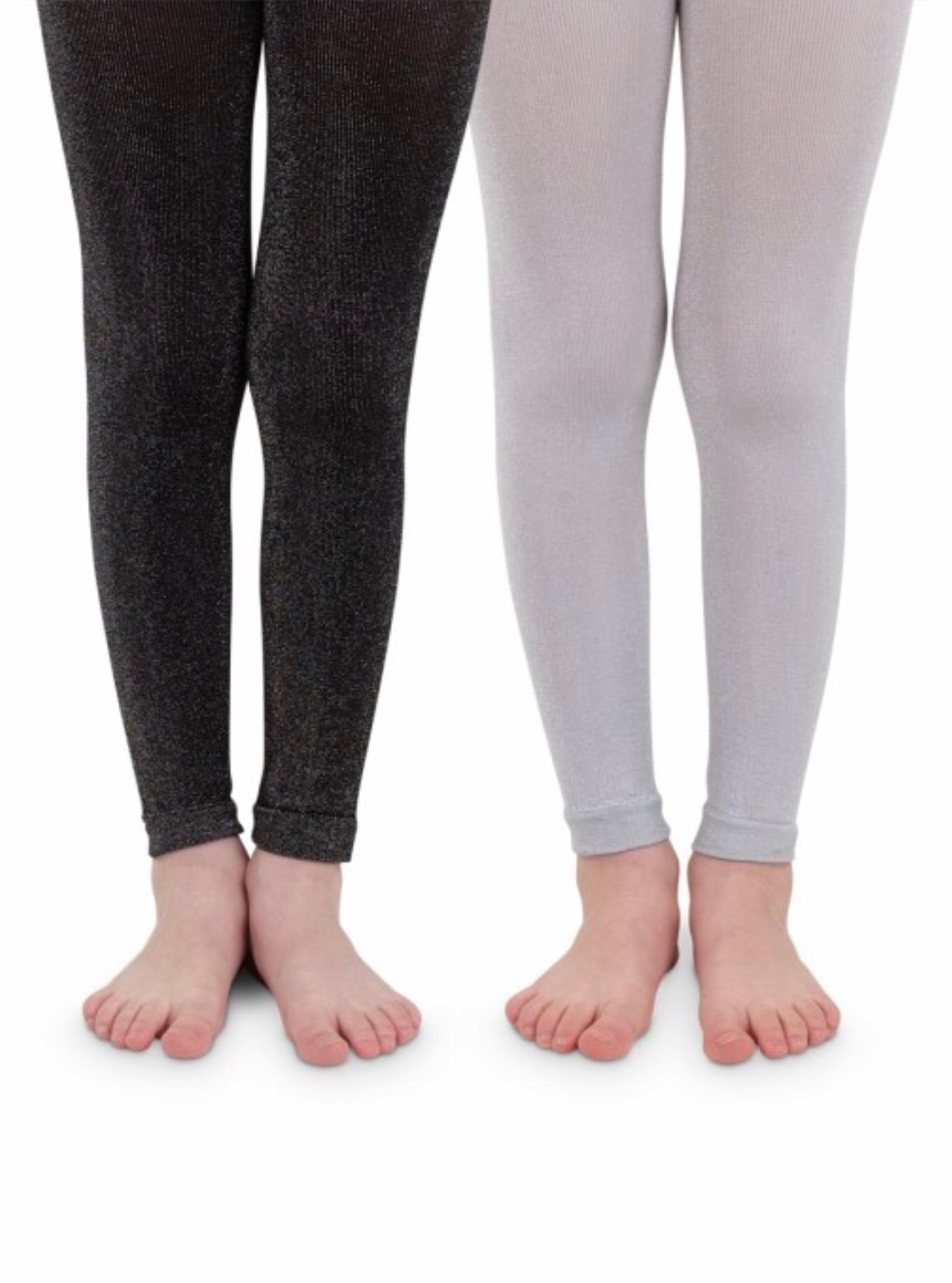 Sparkly Footless Tights in Silver  - Doodlebug's Children's Boutique