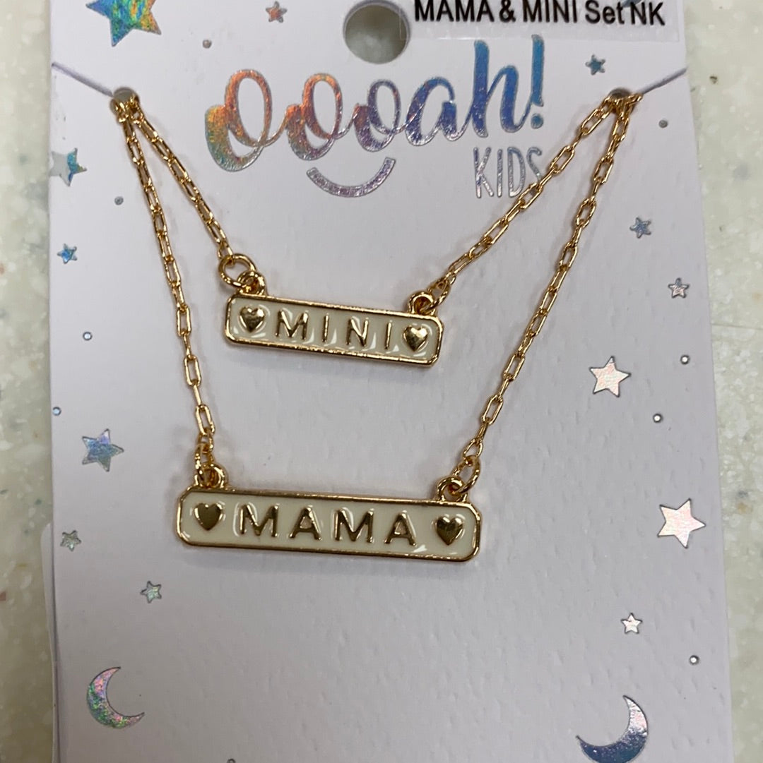 Mama & Mini Bar Necklaces in Gold and White  - Doodlebug's Children's Boutique
