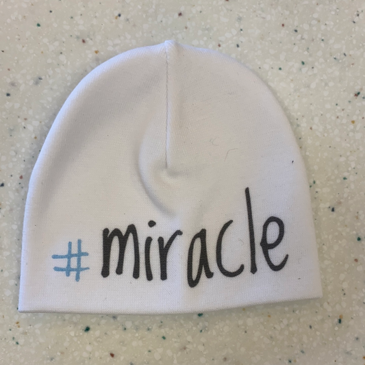 Miracle Preemie Hat in White and Gray  - Doodlebug's Children's Boutique