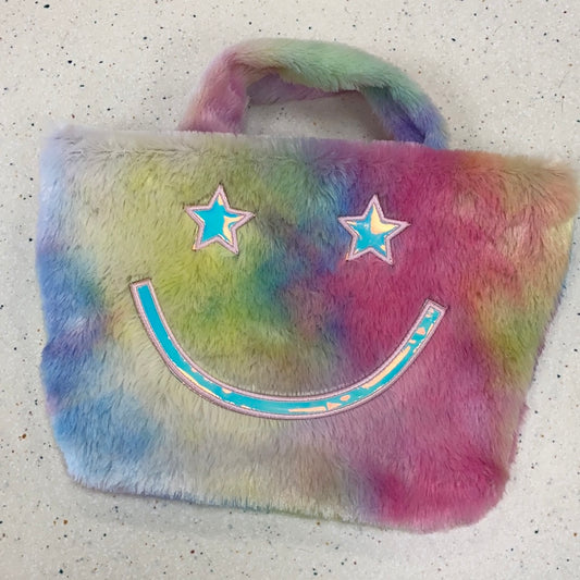Tie Dye Fur Smile Bag  - Doodlebug's Children's Boutique