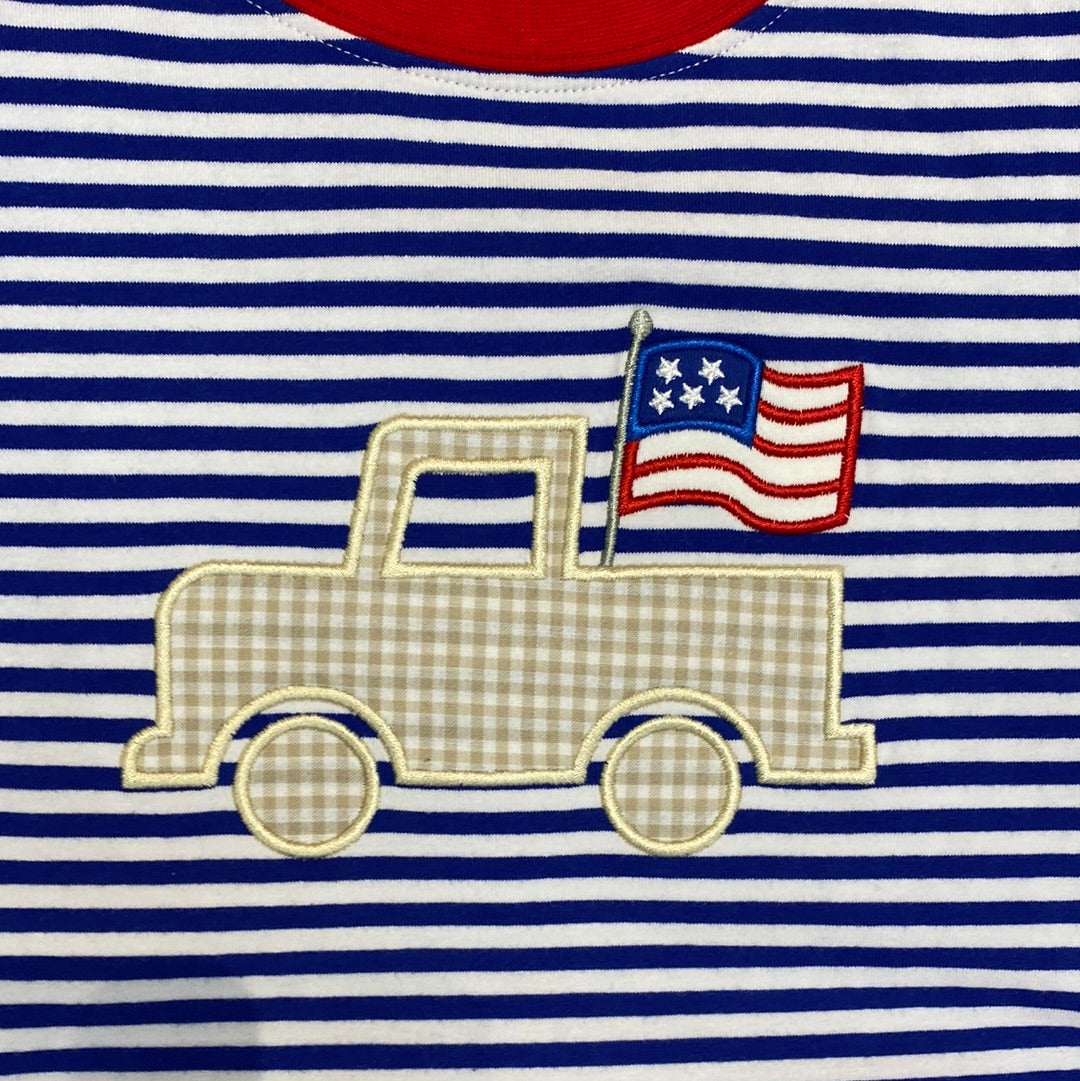 Patriotic Truck Applique Tee and Short Set  - Doodlebug's Children's Boutique