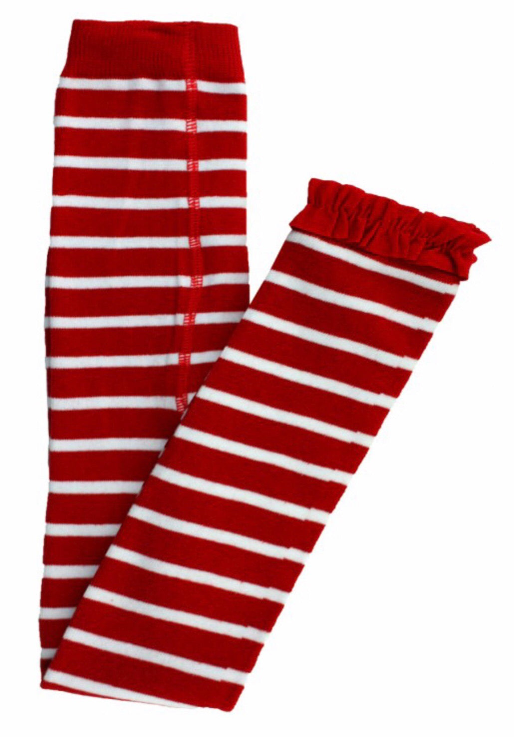 Footless Ruffle Tights in Red Stripe Red Stripe / 0-6 months - Doodlebug's Children's Boutique