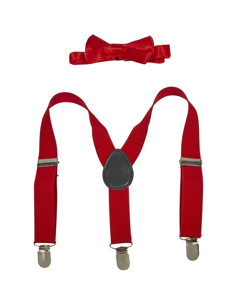 Red Bow Tie & Suspenders Set  - Doodlebug's Children's Boutique