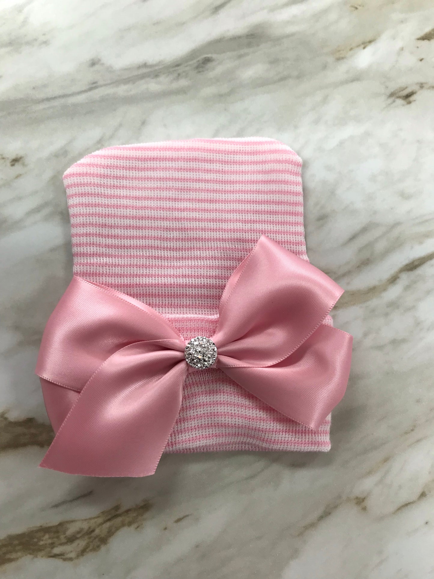 Pink Sweetheart Bow Cutie Newborn Hat Pink Sweetheart Bow - Doodlebug's Children's Boutique