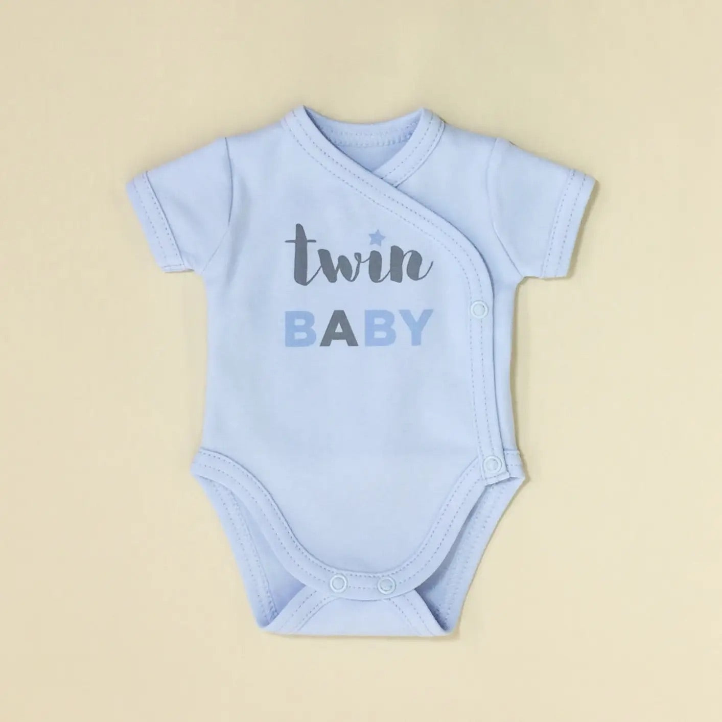 Twin Baby Kimono Onesie in Blue Baby A - Doodlebug's Children's Boutique
