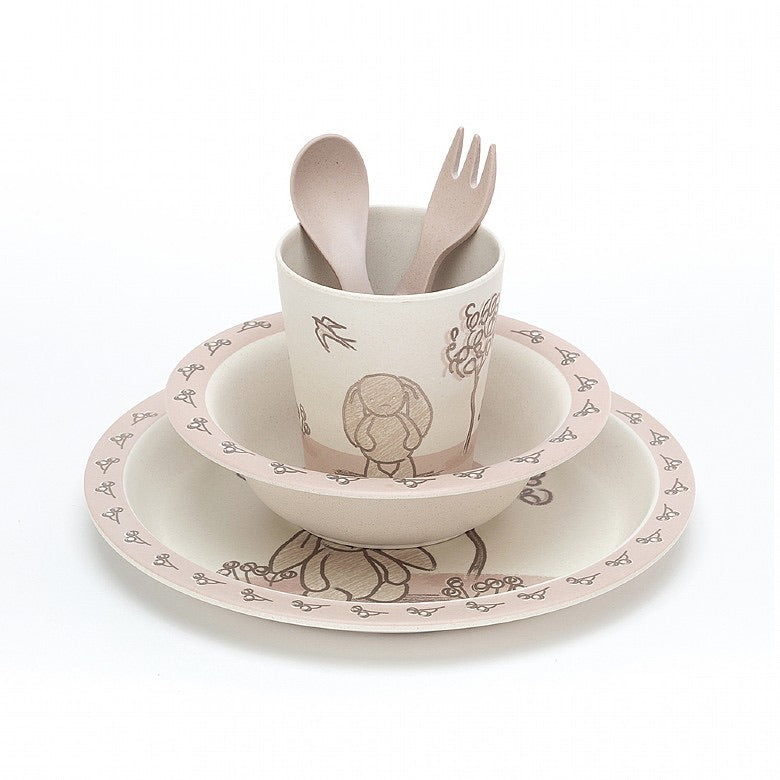 My Friend Bunny Bamboo Tableware Set  - Doodlebug's Children's Boutique