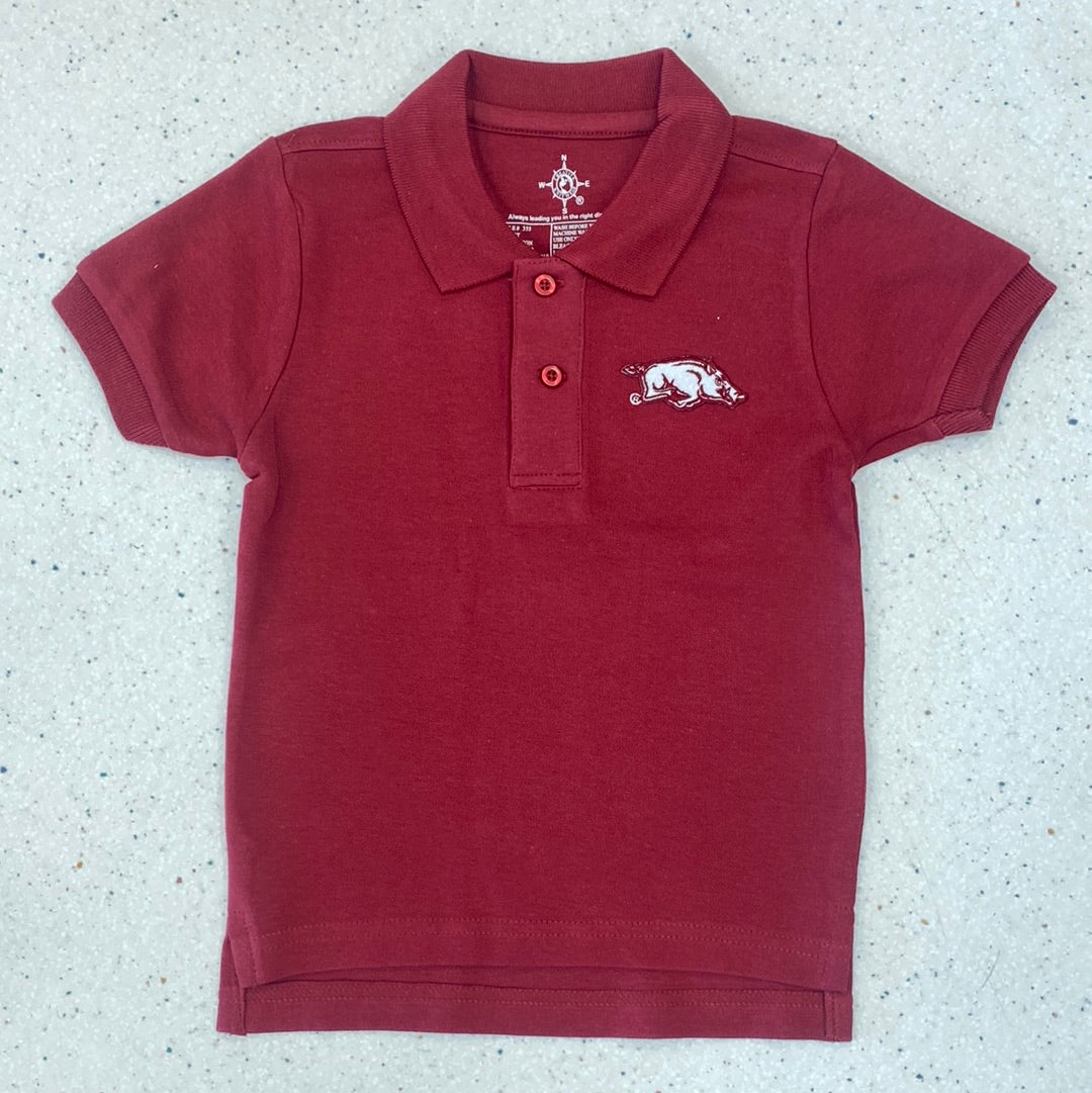 Crimson Arkansas Razorback Polo  - Doodlebug's Children's Boutique