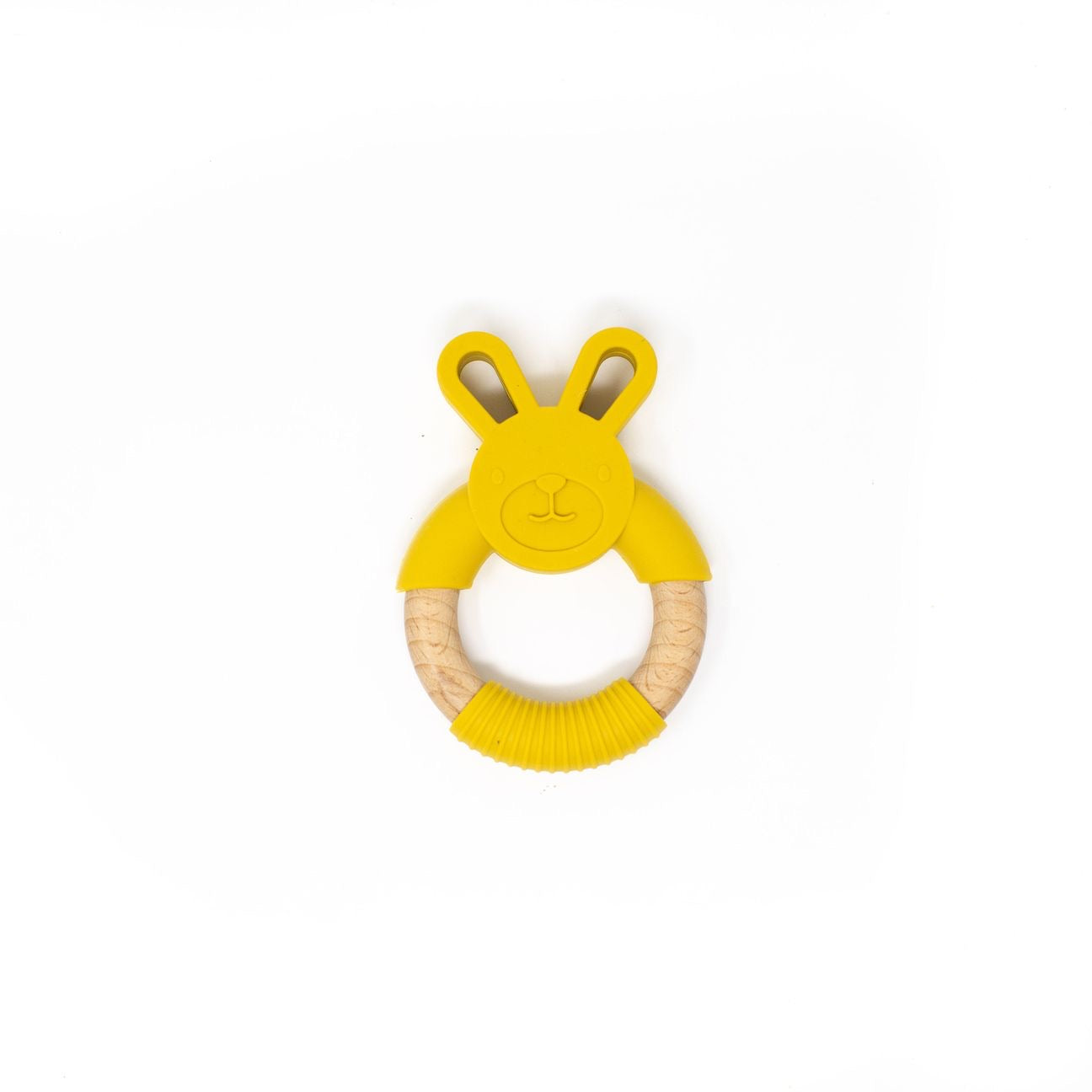Bunny Ear Teether in Mustard  - Doodlebug's Children's Boutique