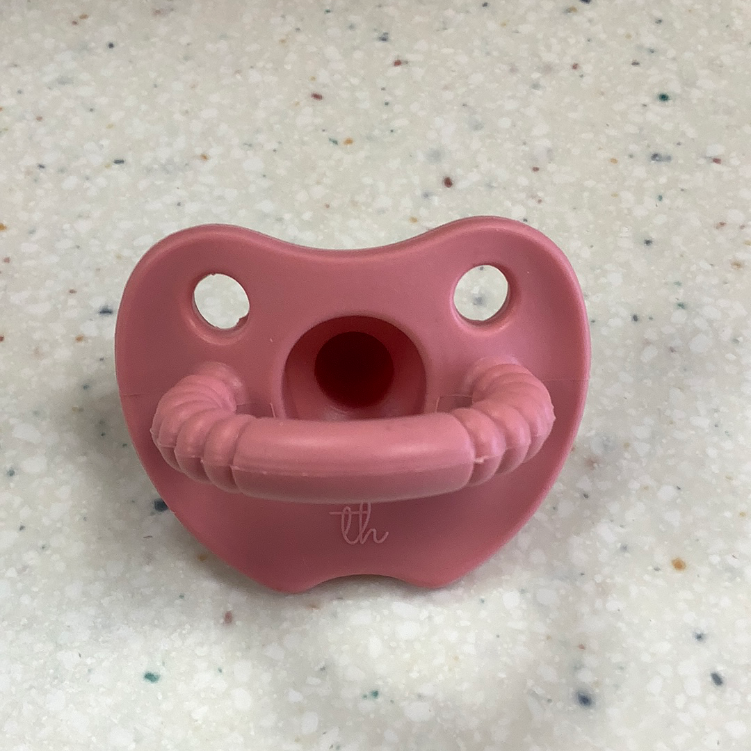 Round Sili Soother in Dusty Rose  - Doodlebug's Children's Boutique