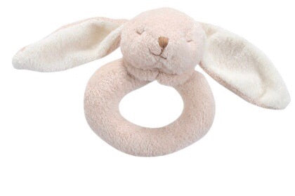 Beige Bunny Ring Rattle Beige Bunny - Doodlebug's Children's Boutique