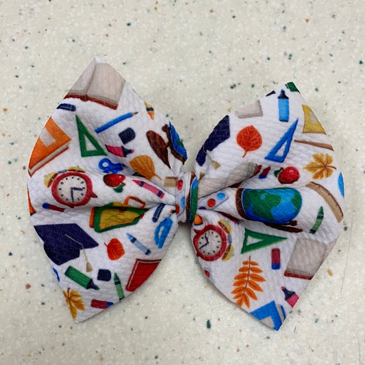 School Days Bow on Clip  - Doodlebug's Children's Boutique