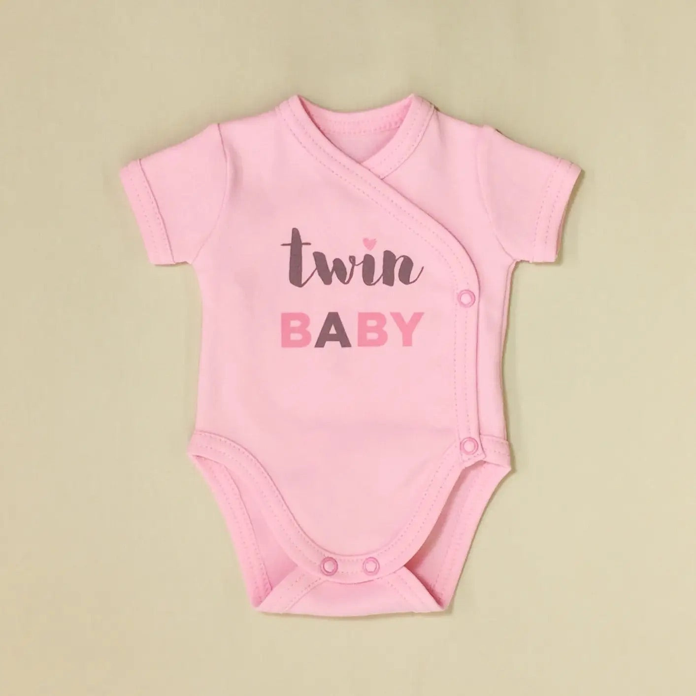Twin Baby Kimono Onesie in Pink Baby A - Doodlebug's Children's Boutique