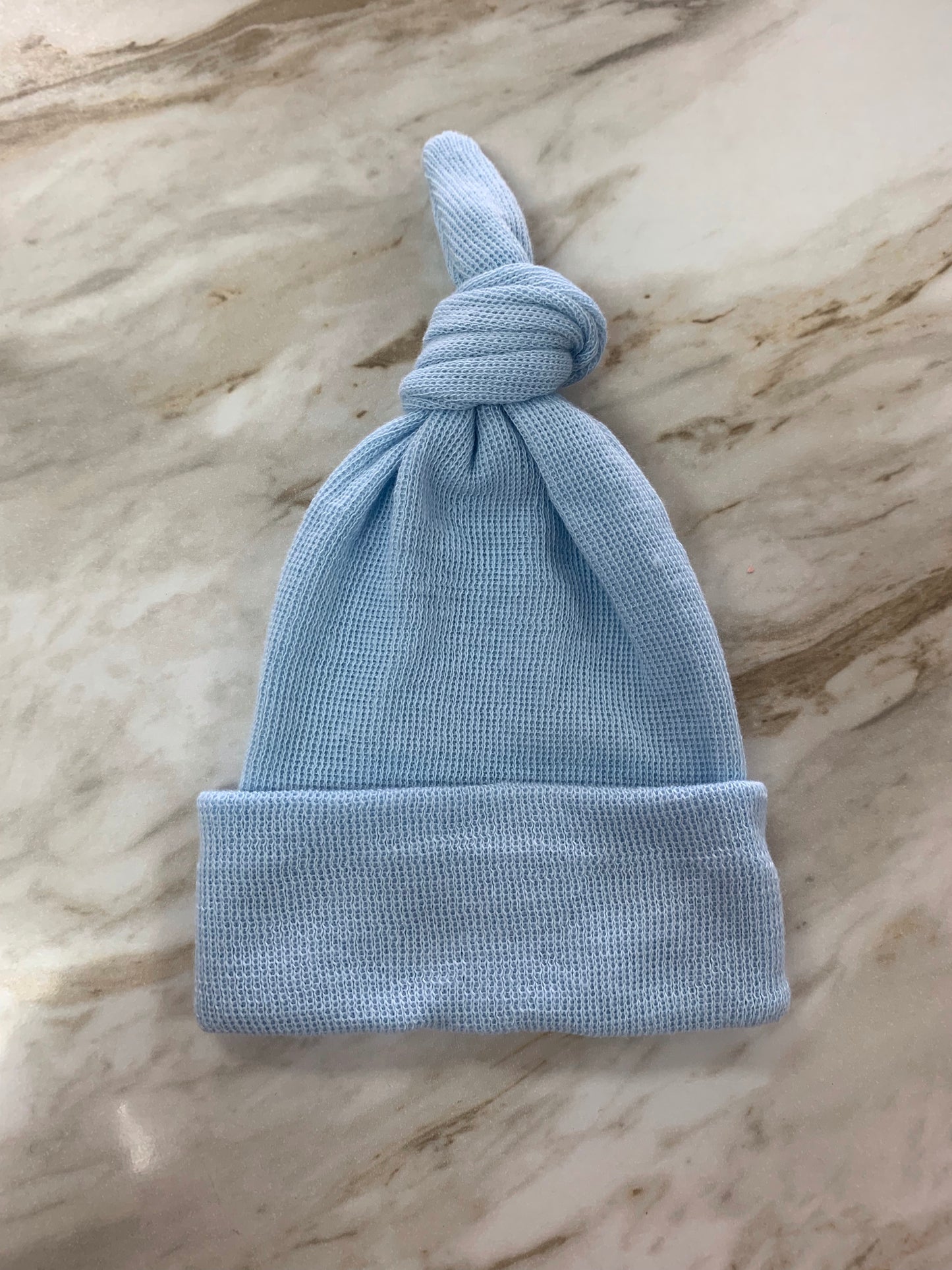 Blue Top Knot Newborn Hat Blue Top Knot - Doodlebug's Children's Boutique