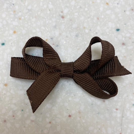 Tiny Bow in Brown 1 - Doodlebug's Children's Boutique