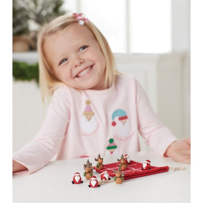 Red Tic Tac Toe Christmas Set  - Doodlebug's Children's Boutique