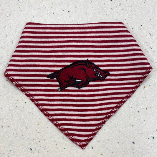 Razorback Stripe Bandada Bib  - Doodlebug's Children's Boutique