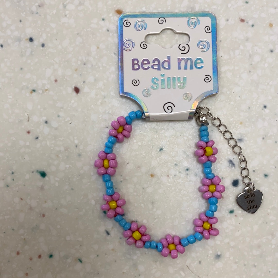 Flower Adjustable Bracelet Pink & Blue - Doodlebug's Children's Boutique