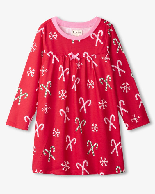 Candy Canes Long Sleeve Nightdress  - Doodlebug's Children's Boutique