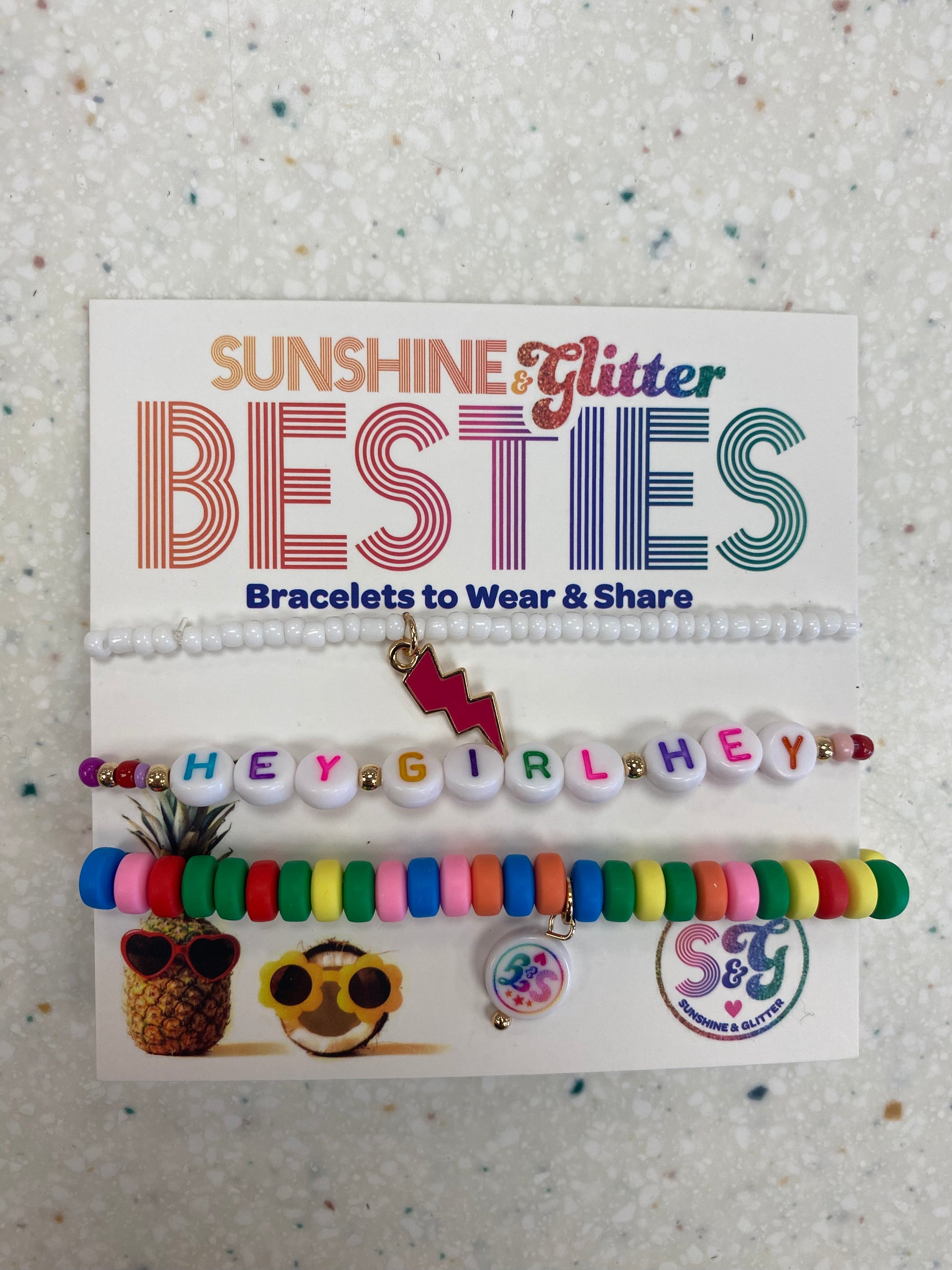 Besties Bracelets Set Hey Girl Hey - Doodlebug's Children's Boutique