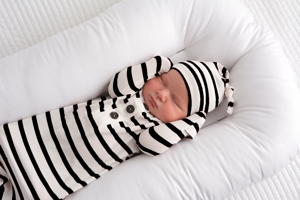 Black and White Stripe Knotted Button Gown  - Doodlebug's Children's Boutique