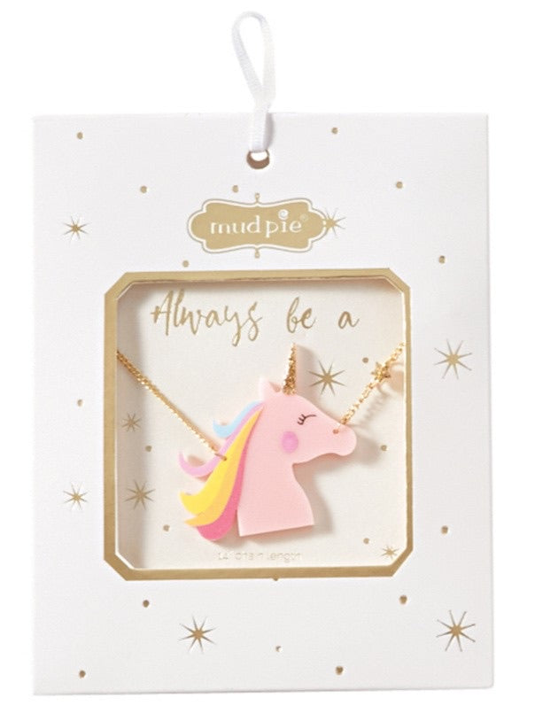 Pink Unicorn Necklace  - Doodlebug's Children's Boutique