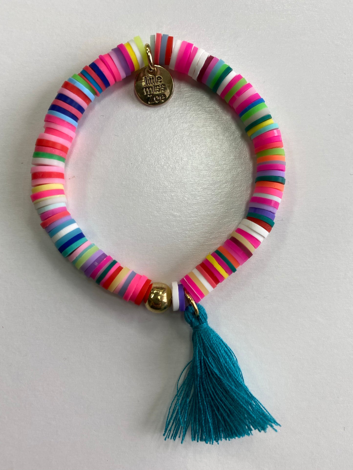 Bracelet with Tassel Multi with Teal Tassel - Doodlebug's Children's Boutique