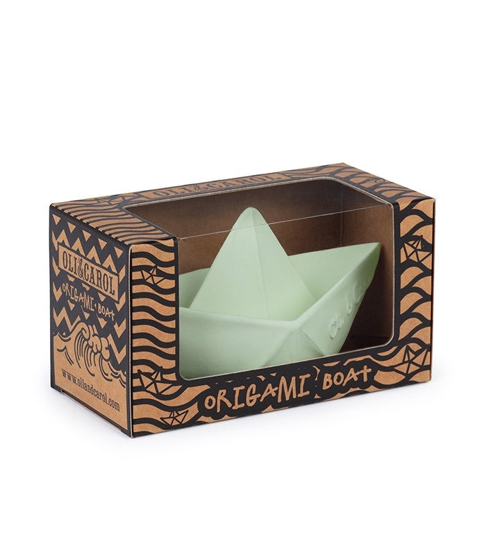 Mint Origami Bath Boat  - Doodlebug's Children's Boutique