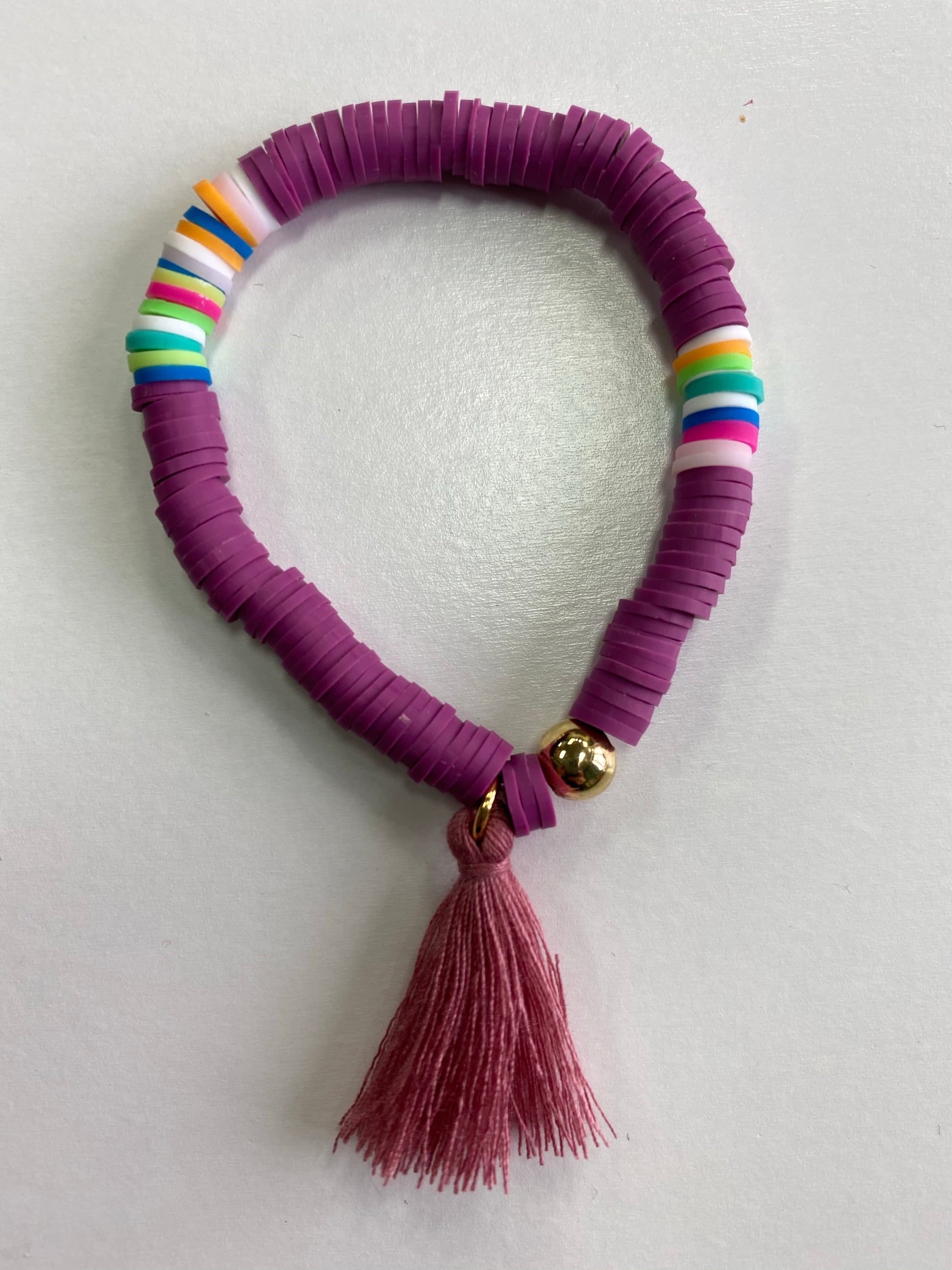 Bracelet with Tassel Purple with Mauve Tassel - Doodlebug's Children's Boutique