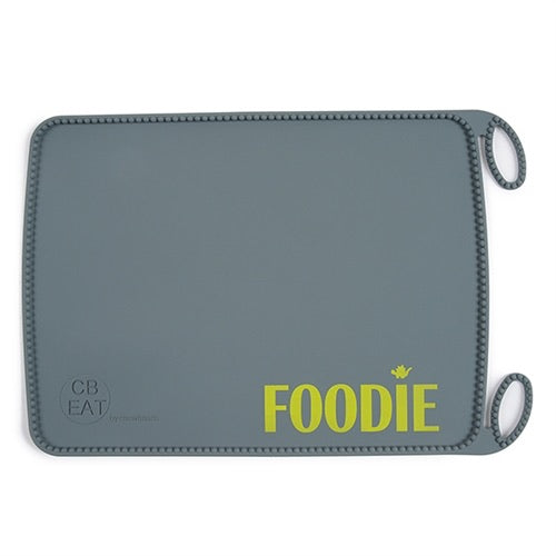 Grey Foodie Silicone Roll Up Placement  - Doodlebug's Children's Boutique