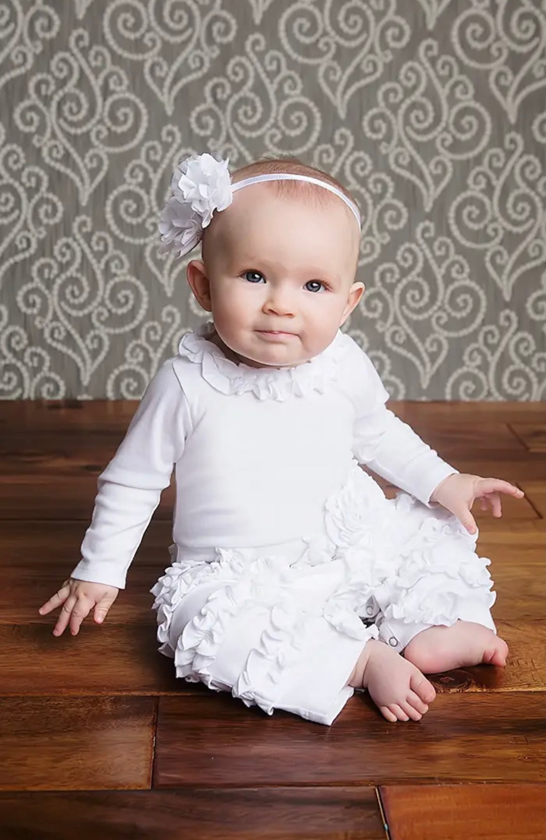 Peony Romper in White  - Doodlebug's Children's Boutique