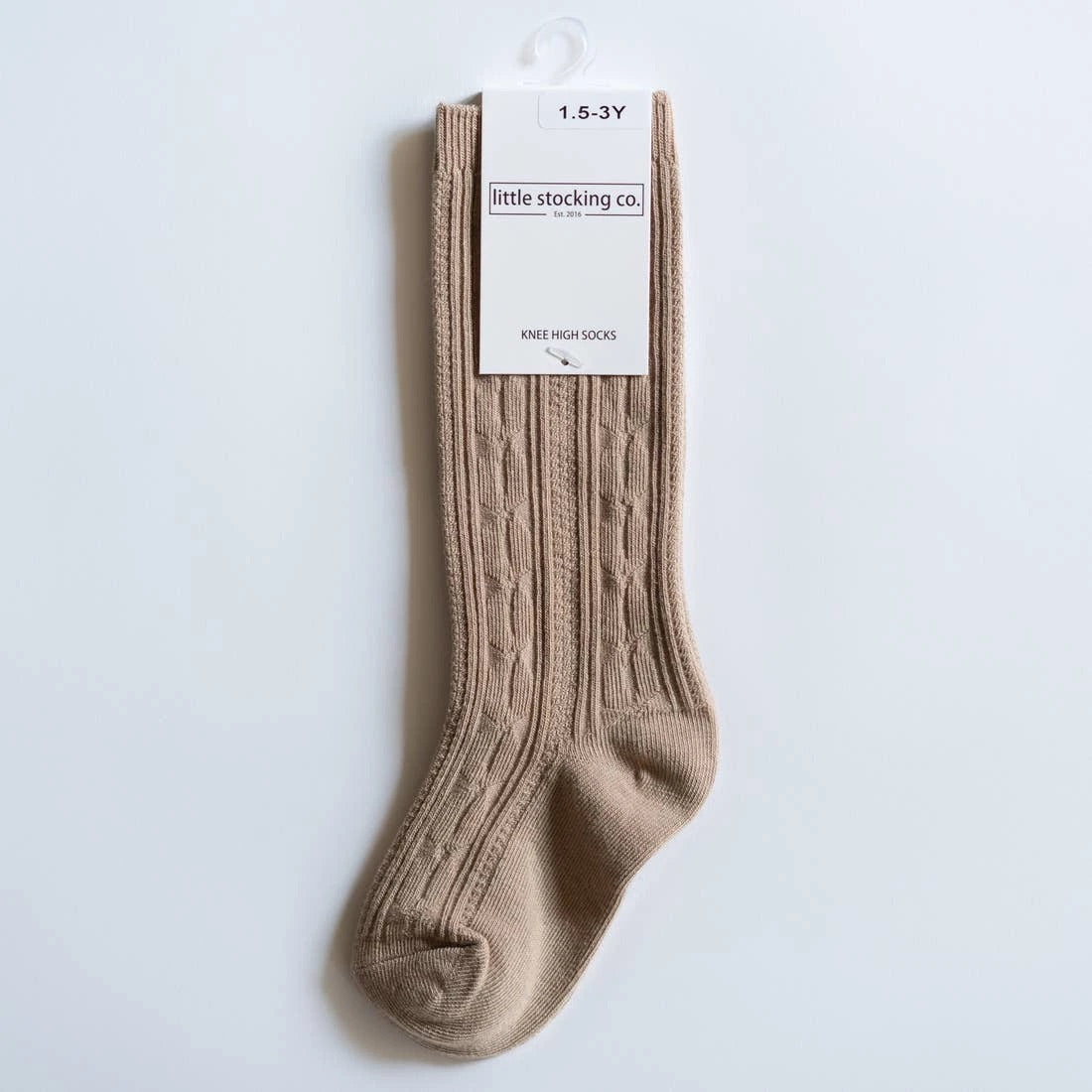 Cable Knit Knee High Socks in Oat  - Doodlebug's Children's Boutique