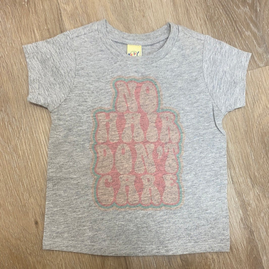 No Hair Don't Care Shirt in Grey  - Doodlebug's Children's Boutique