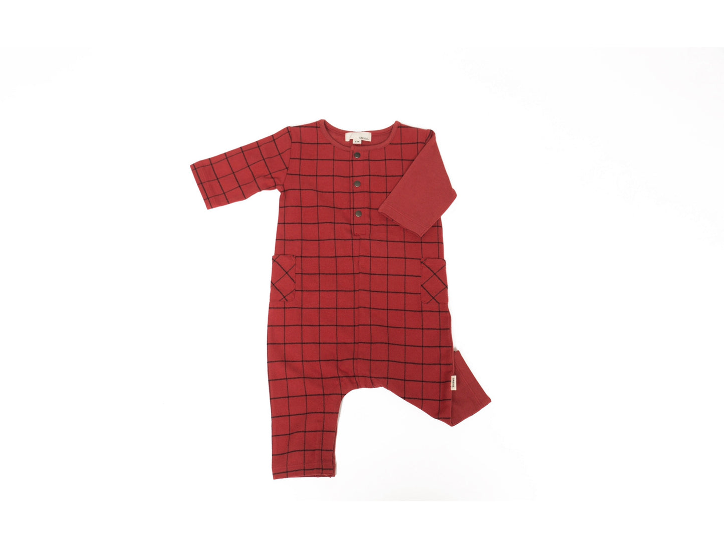 The Remix Romper In Maple Red Mix  - Doodlebug's Children's Boutique