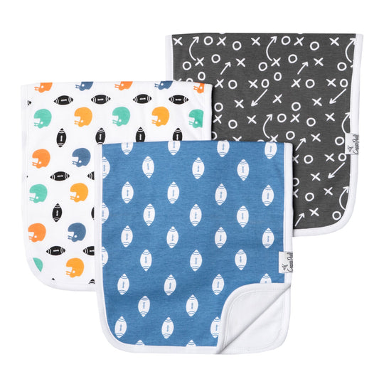 Quarterback 3 Pack Burp Cloths  - Doodlebug's Children's Boutique