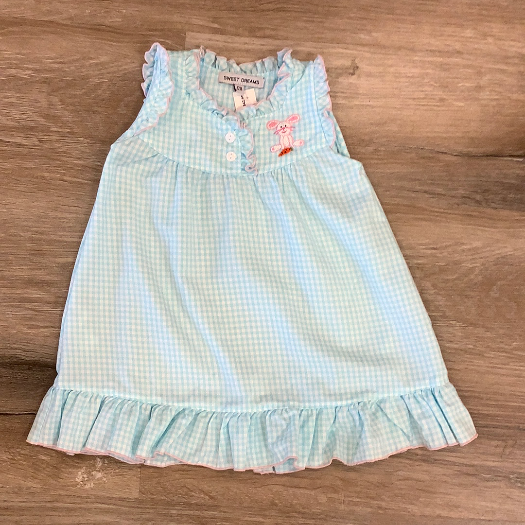Bunny Embroidered Night Gown  - Doodlebug's Children's Boutique