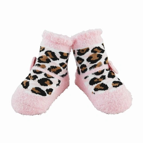 Pink and Natural Leopard Socks  - Doodlebug's Children's Boutique