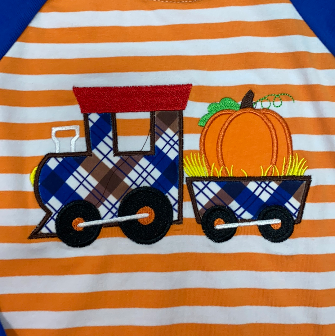 Pumpkin Train Raglan  - Doodlebug's Children's Boutique