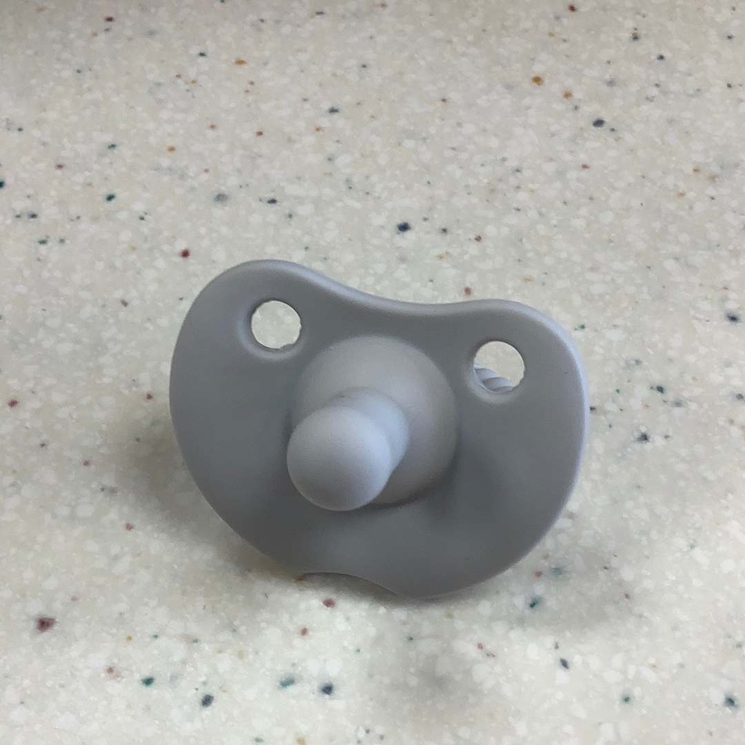 Round Sili Soother in Light Gray  - Doodlebug's Children's Boutique