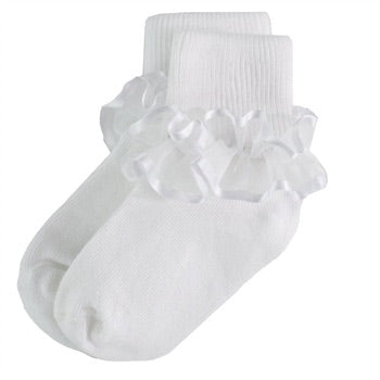 White Frilly Lace Socks  - Doodlebug's Children's Boutique