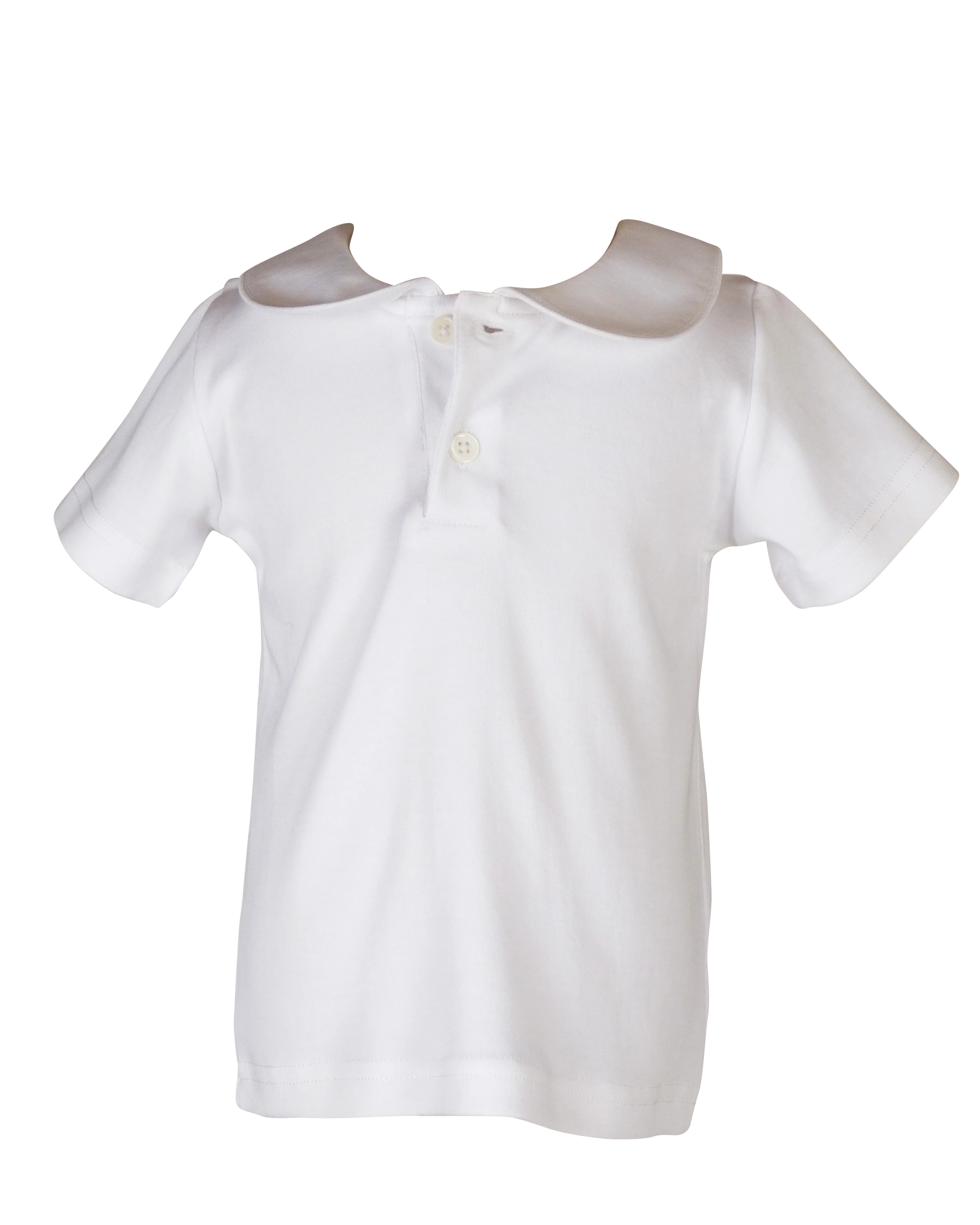Peter Pan Collar Pima Cotton Shirt in White  - Doodlebug's Children's Boutique