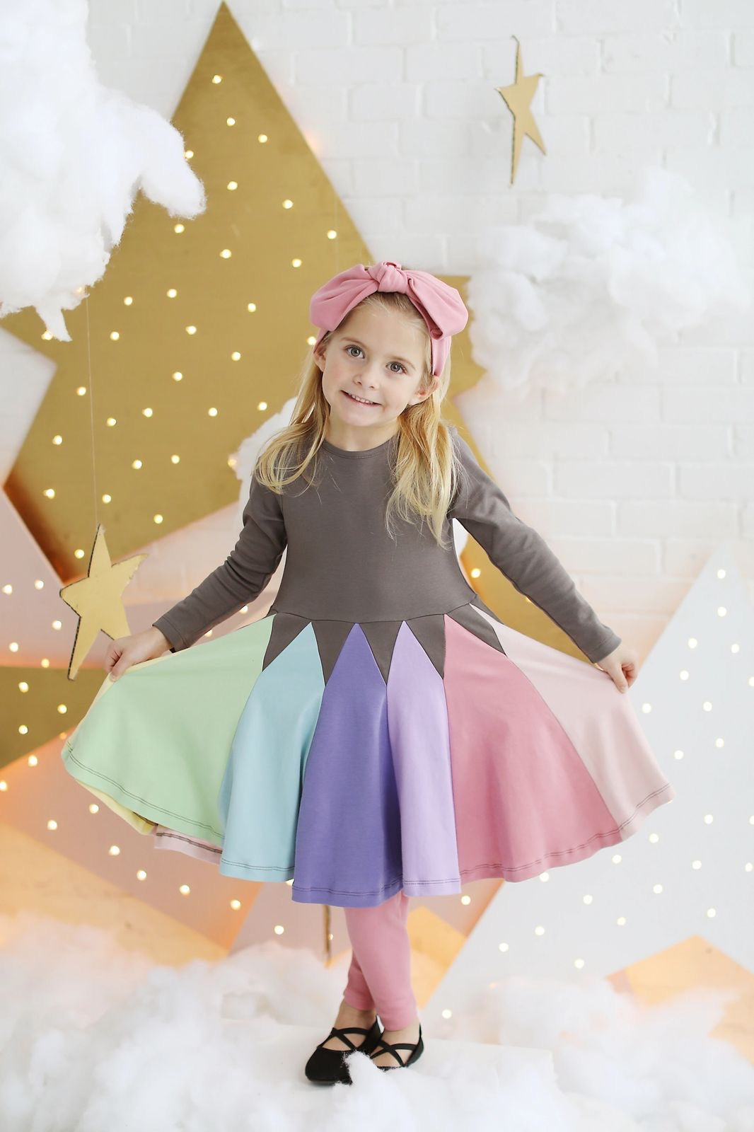 Pastel Crayon Twirl Dress  - Doodlebug's Children's Boutique