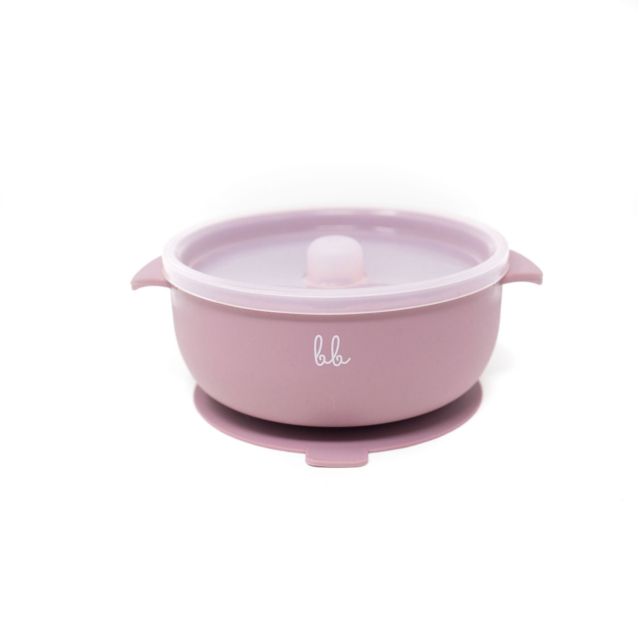 Suction Bowl with Lid in Mauve  - Doodlebug's Children's Boutique