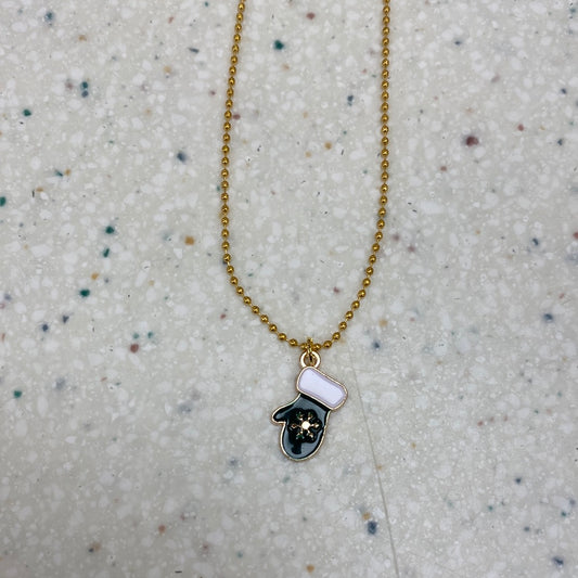 Christmas Mitten Charm Necklace - Doodlebug's Children's Boutique