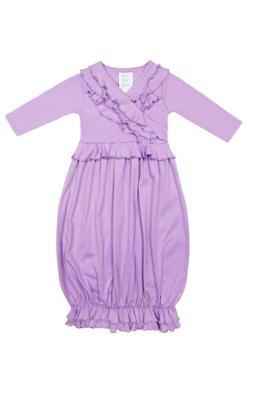 Jenna Gown in Sheer Lilac 0-3 months - Doodlebug's Children's Boutique