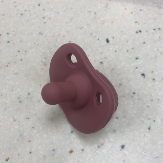 Round Sili Soother in Mauve  - Doodlebug's Children's Boutique