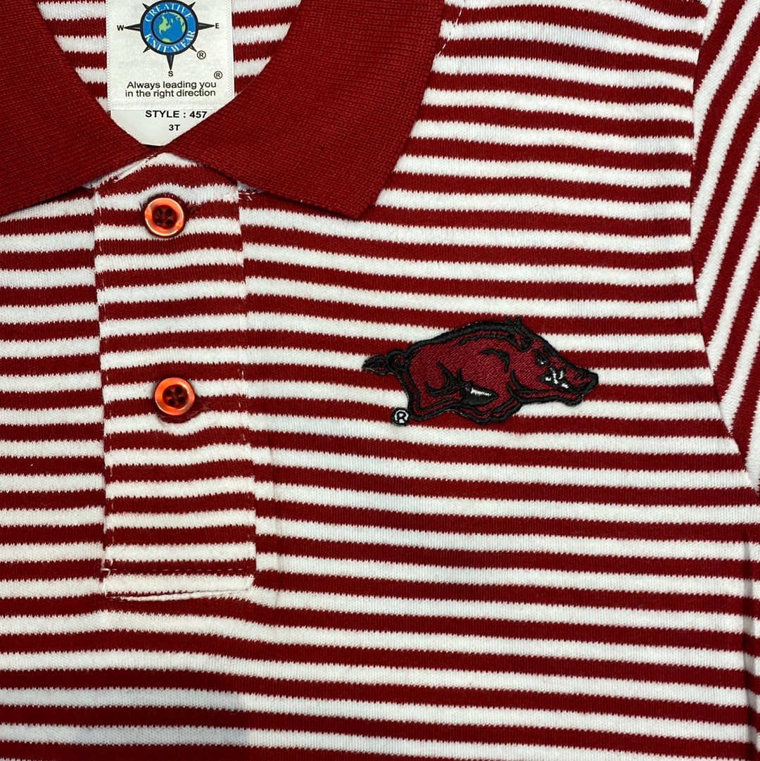 Razorback Striped Polo  - Doodlebug's Children's Boutique