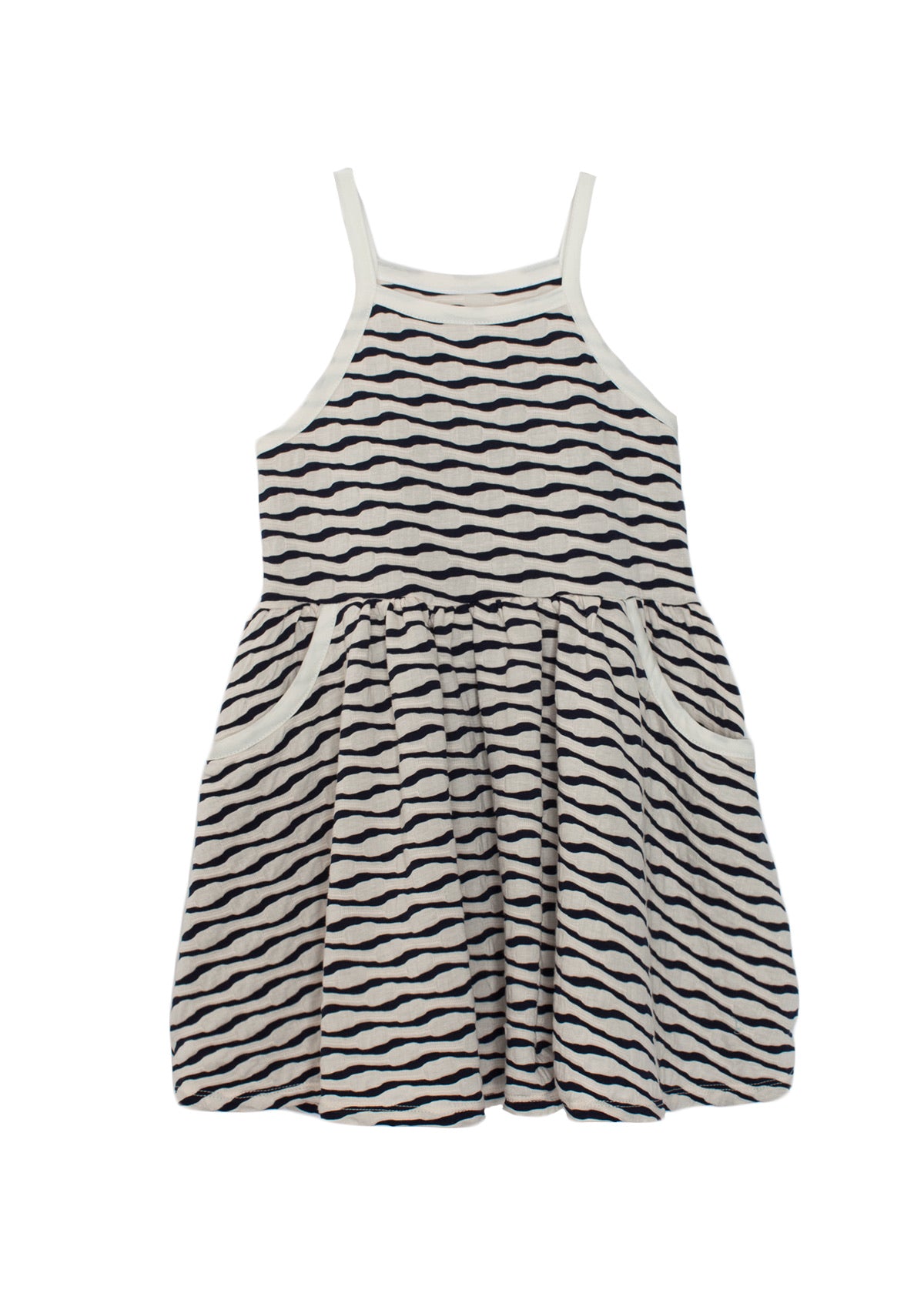 Blue Textured Knit Dress  - Doodlebug's Children's Boutique