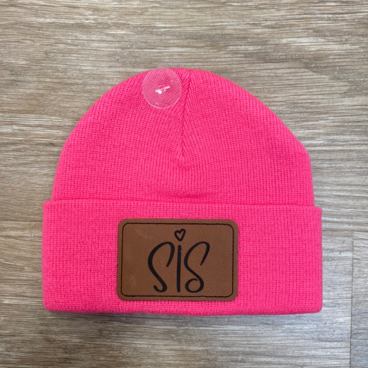 Sis Candy Pink Classic Ribbed Beanie  - Doodlebug's Children's Boutique