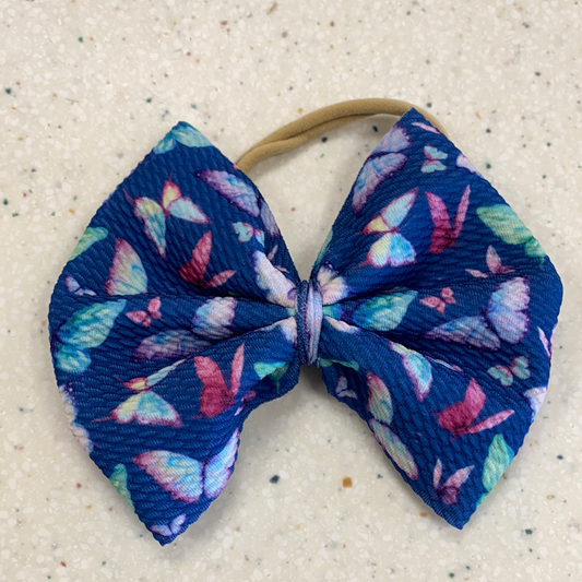 Butterfly Bow on Nylon  - Doodlebug's Children's Boutique